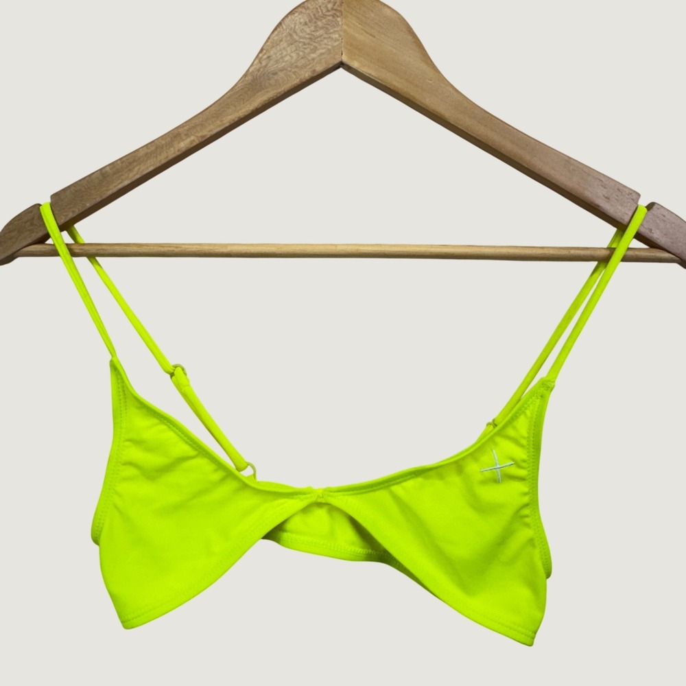 Boutine Los Angeles Petite Bikini Top Small Sour Yellow Neon Minimalist Summer